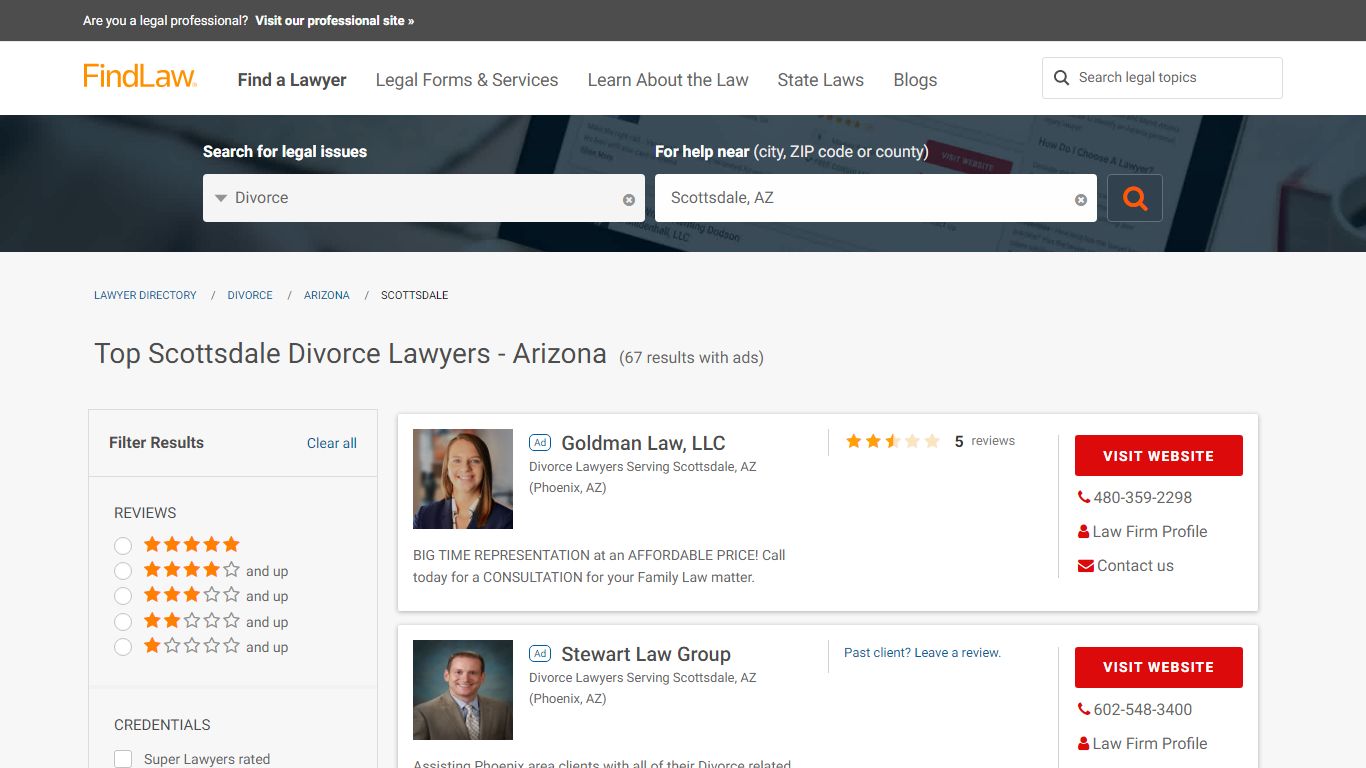 Best Scottsdale Divorce Lawyers & Law Firms - Arizona | FindLaw